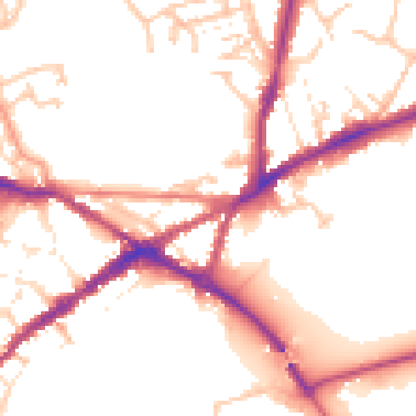Daytime road noise heatmap for CV34 4JB