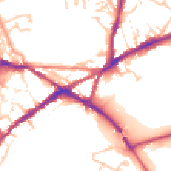 Daytime road noise heatmap for CV34 4JR