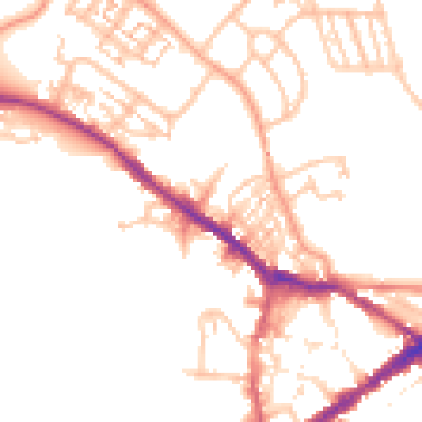 Daytime road noise heatmap for CV34 4LF