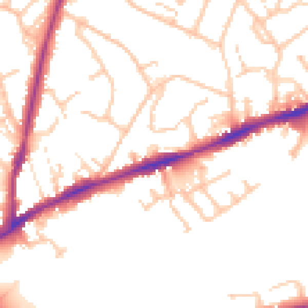 Daytime road noise heatmap for CV34 4PN