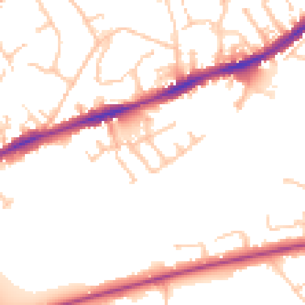 Daytime road noise heatmap for CV34 4QA