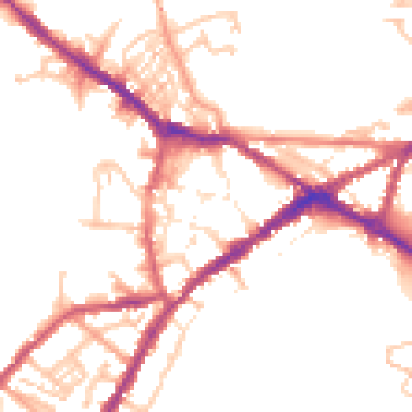 Daytime road noise heatmap for CV34 4RX