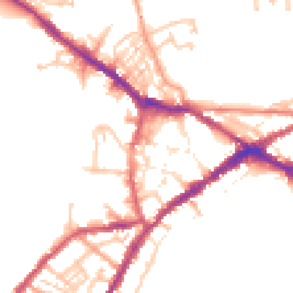 Daytime road noise heatmap for CV34 4SL