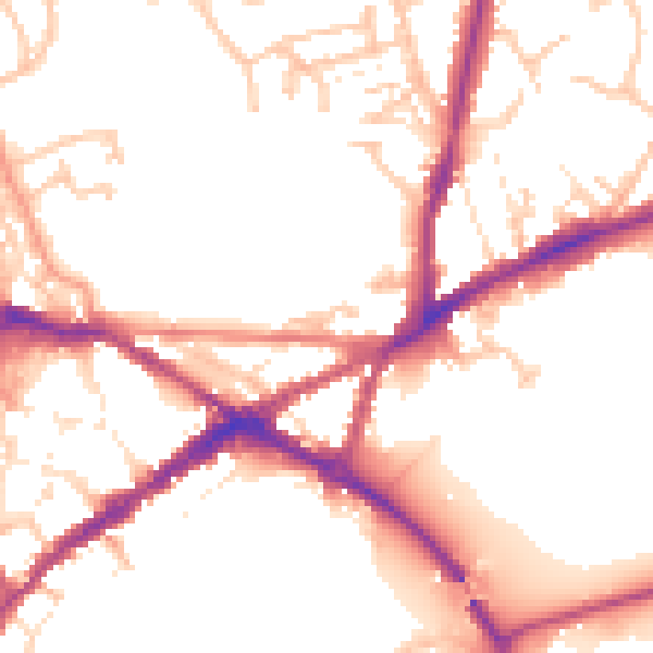 Daytime road noise heatmap for CV34 4UJ