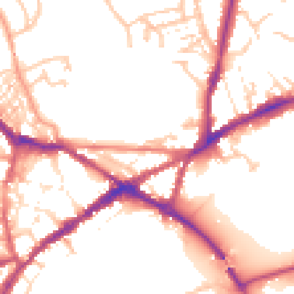 Daytime road noise heatmap for CV34 4XW