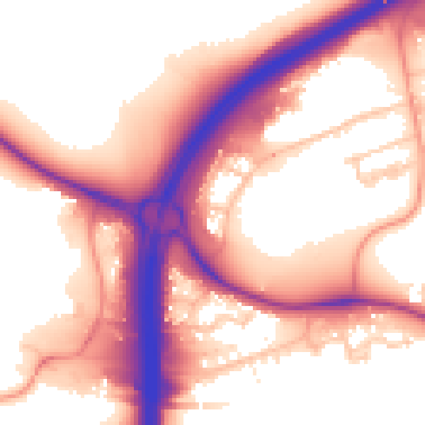 Daytime road noise heatmap for CV34 5AL