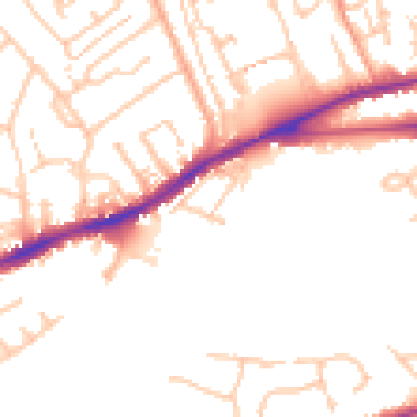 Daytime road noise heatmap for CV34 5PD
