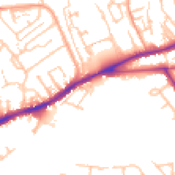 Daytime road noise heatmap for CV34 5PH