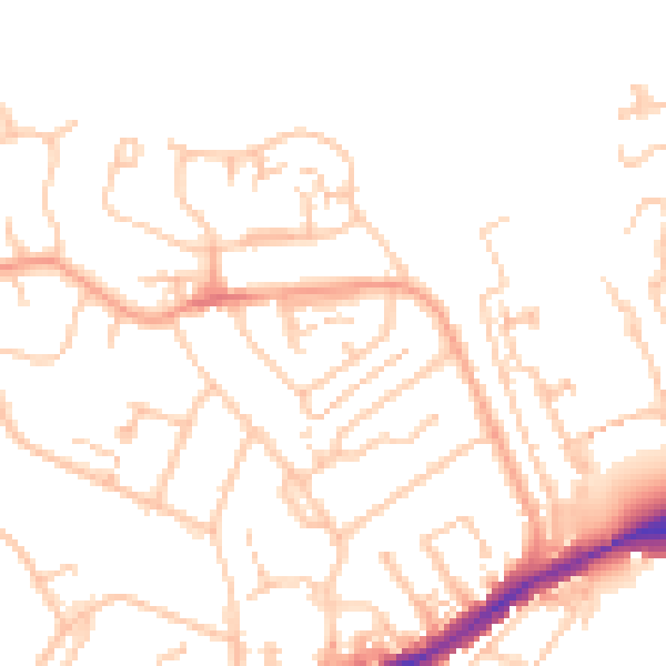 Daytime road noise heatmap for CV34 5PS