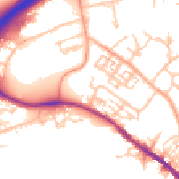 Daytime road noise heatmap for CV34 5RR