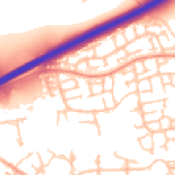 Daytime road noise heatmap for CV34 5TY