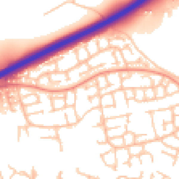 Daytime road noise heatmap for CV34 5UF