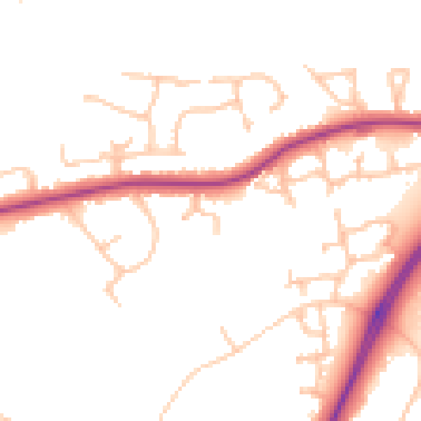 Daytime road noise heatmap for CV34 6DX