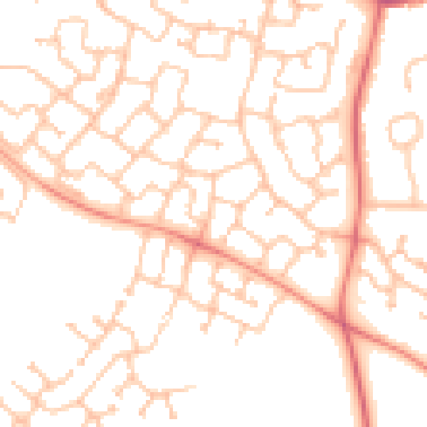 Daytime road noise heatmap for CV34 6EA