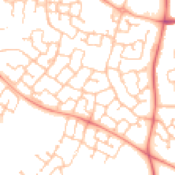 Daytime road noise heatmap for CV34 6EB
