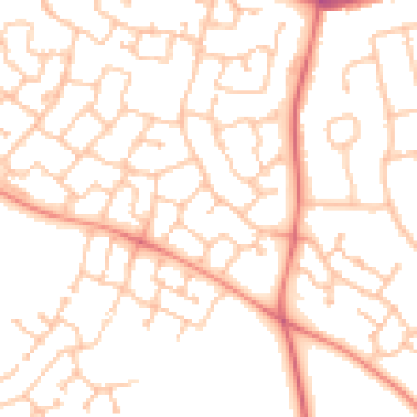 Daytime road noise heatmap for CV34 6EH