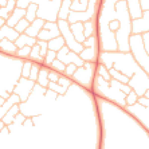 Daytime road noise heatmap for CV34 6EJ