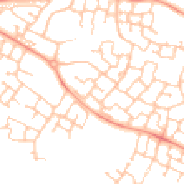 Daytime road noise heatmap for CV34 6EW