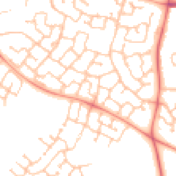 Daytime road noise heatmap for CV34 6FL