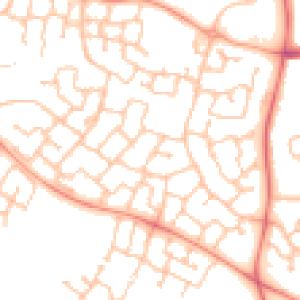Daytime road noise heatmap for CV34 6FR