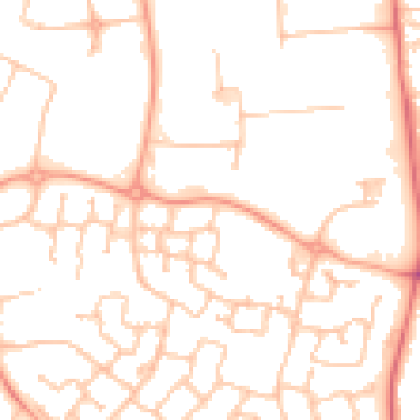 Daytime road noise heatmap for CV34 6FT