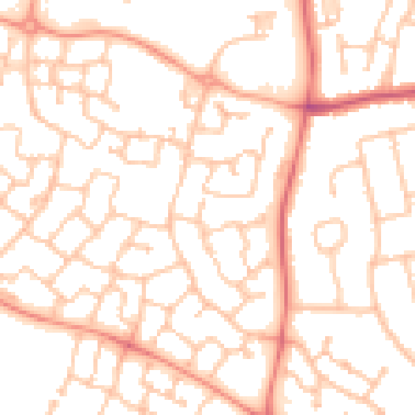 Daytime road noise heatmap for CV34 6GD