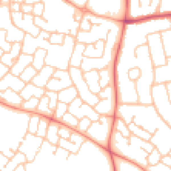 Daytime road noise heatmap for CV34 6GE