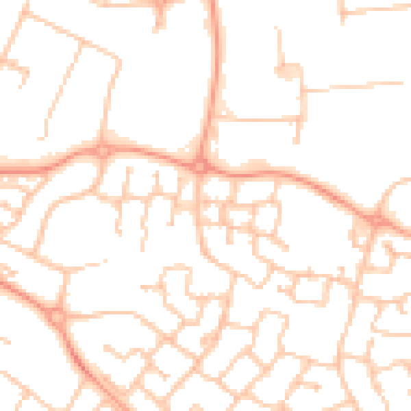 Daytime road noise heatmap for CV34 6GQ