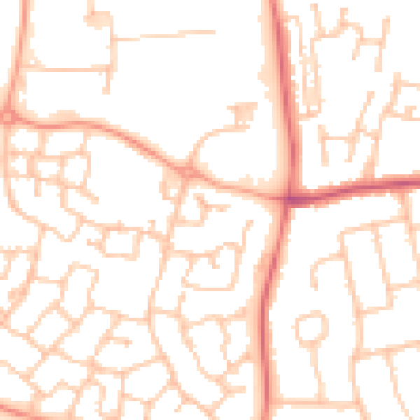 Daytime road noise heatmap for CV34 6GR