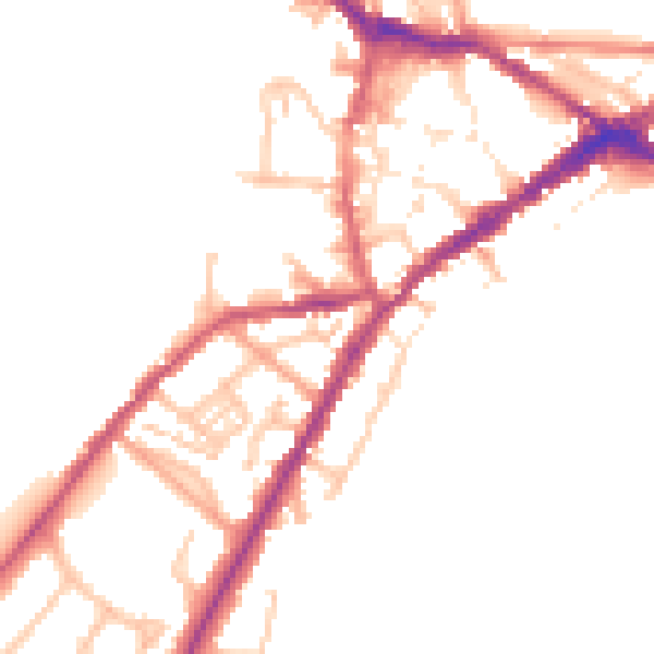 Daytime road noise heatmap for CV34 6HE