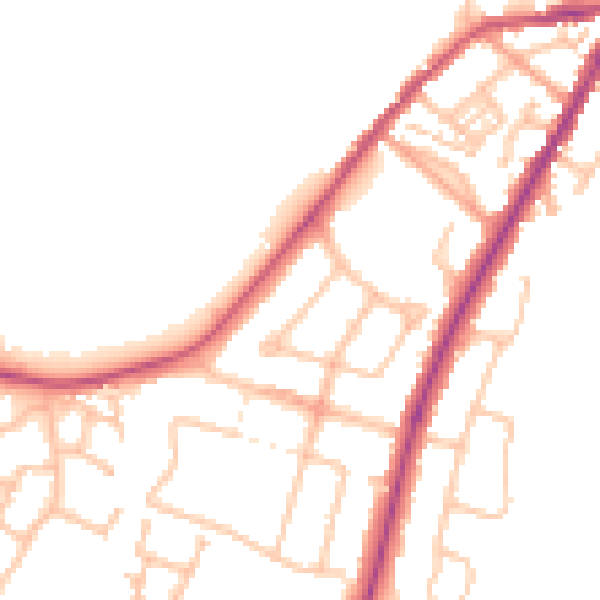 Daytime road noise heatmap for CV34 6JJ