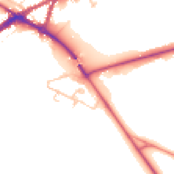 Daytime road noise heatmap for CV34 6PQ
