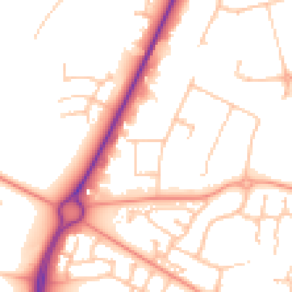 Daytime road noise heatmap for CV34 6TA