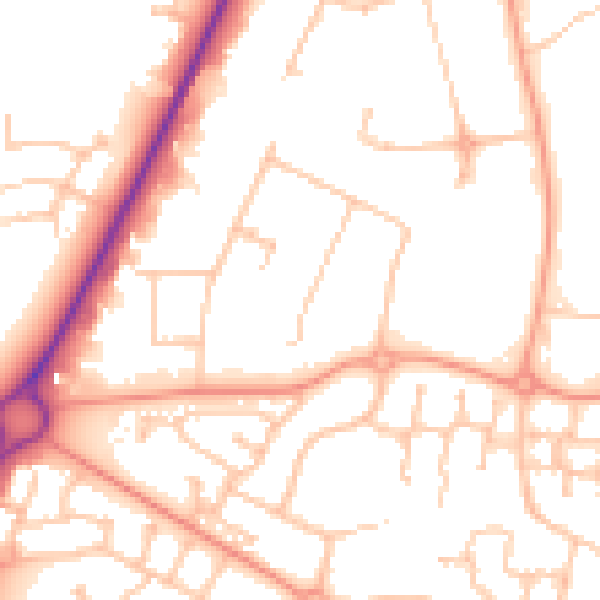 Daytime road noise heatmap for CV34 6TJ