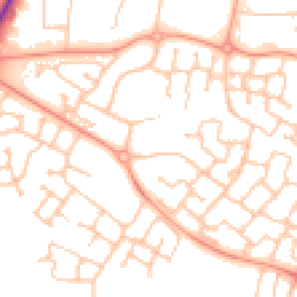 Daytime road noise heatmap for CV34 6WR