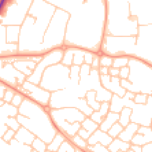 Daytime road noise heatmap for CV34 6XE