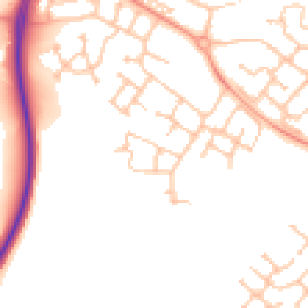 Daytime road noise heatmap for CV34 7AL