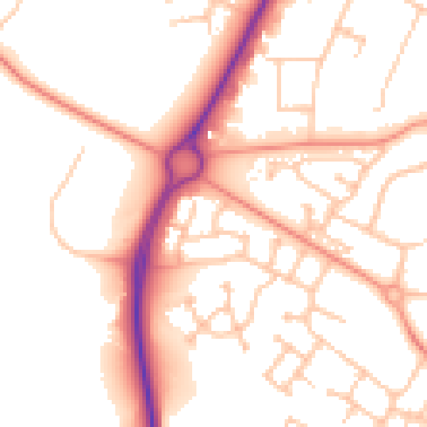 Daytime road noise heatmap for CV34 7AX