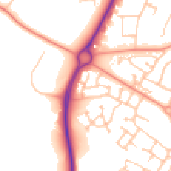 Daytime road noise heatmap for CV34 7AY