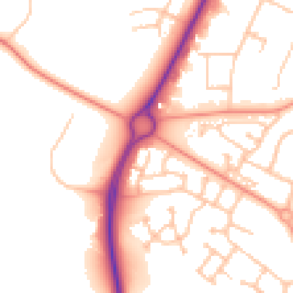 Daytime road noise heatmap for CV34 7AZ