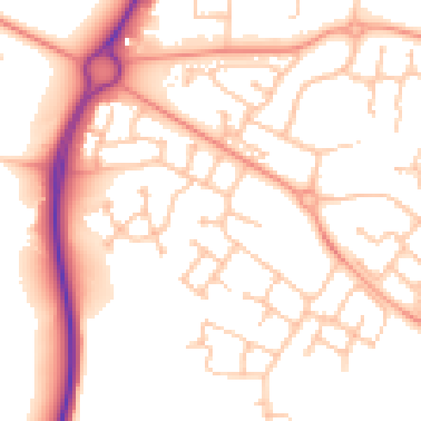 Daytime road noise heatmap for CV34 7BA