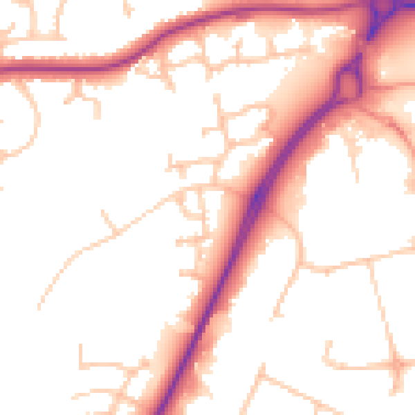 Daytime road noise heatmap for CV34 8AB