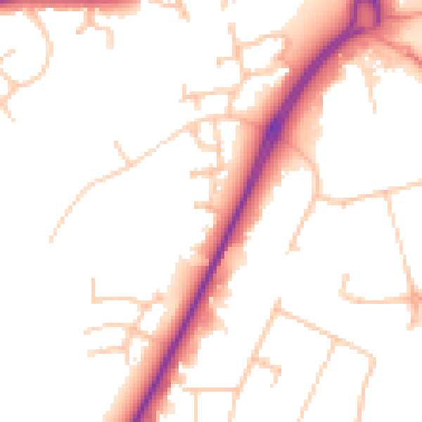 Daytime road noise heatmap for CV34 8AJ