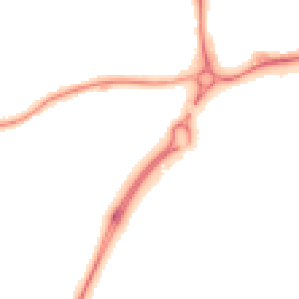 Night-time road noise heatmap for CV34 8AQ