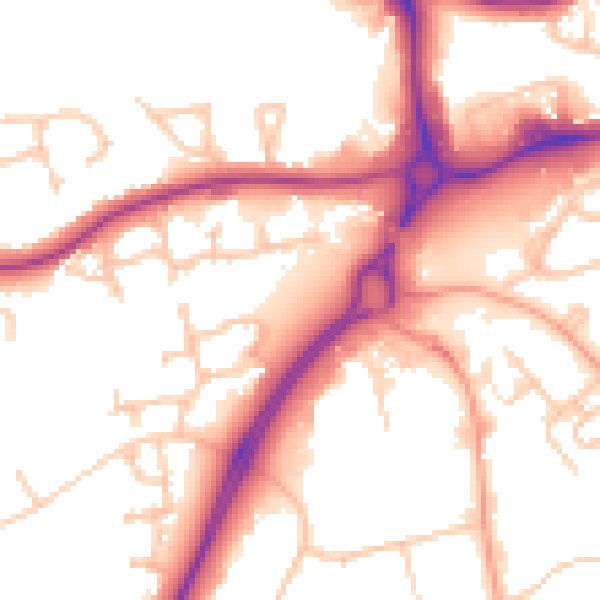 Daytime road noise heatmap for CV34 8AW