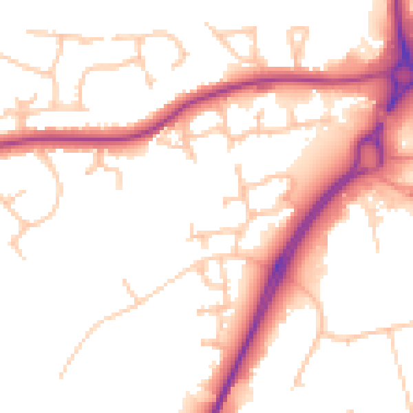 Daytime road noise heatmap for CV34 8BB