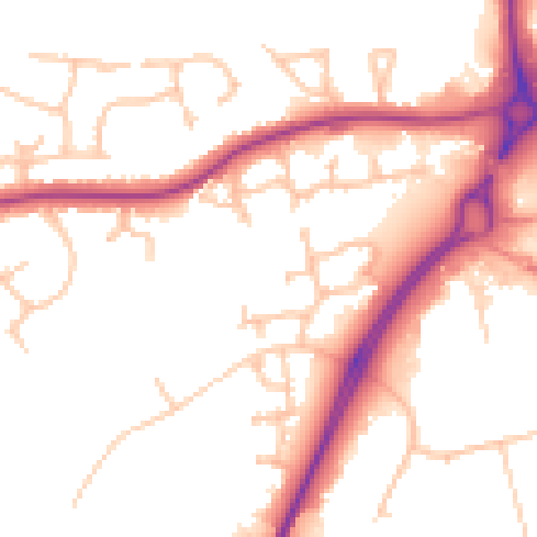 Daytime road noise heatmap for CV34 8BE