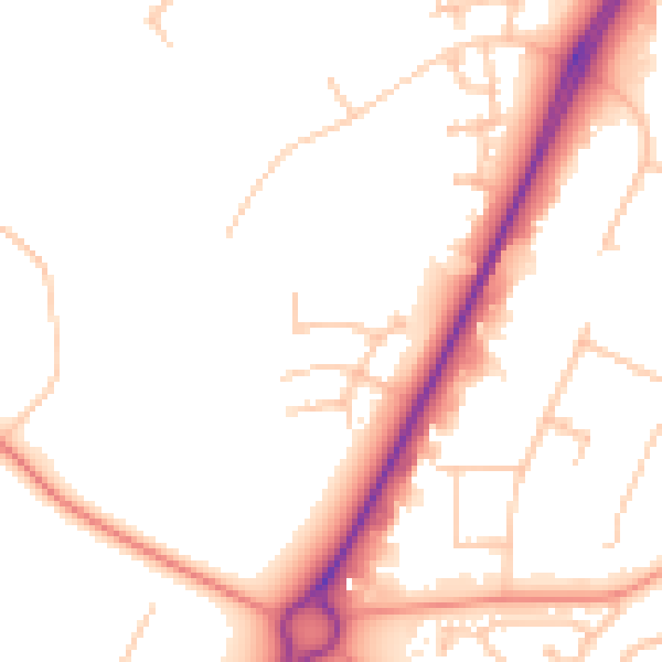 Daytime road noise heatmap for CV34 8BF