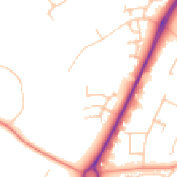 Daytime road noise heatmap for CV34 8BU