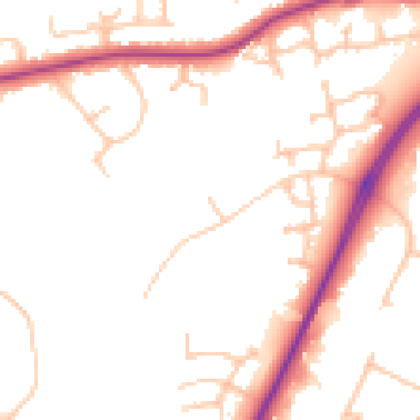 Daytime road noise heatmap for CV34 8DH